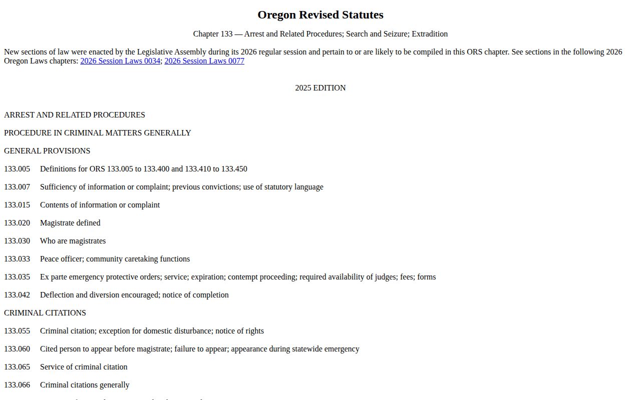 Oregon booking photo law relevant to Grant County mugshots